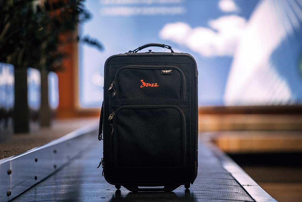 Luggage on carousel.